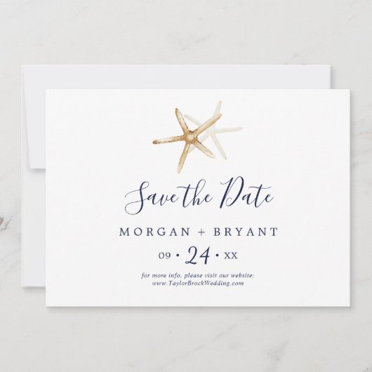 Moderne Nautik | Horizontal Save The Date (Vorderseite)