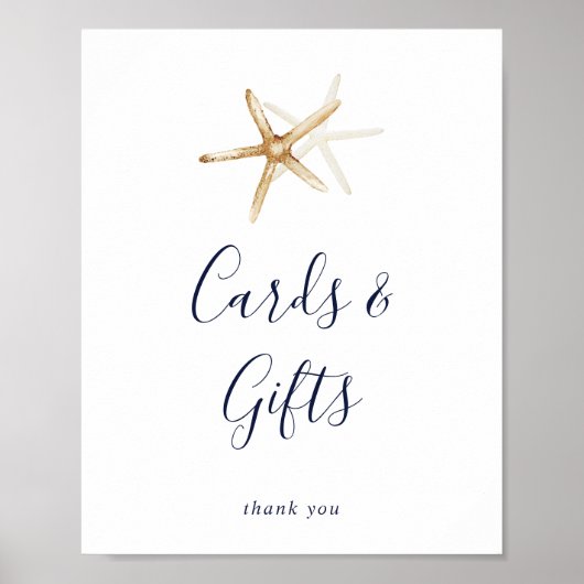 Moderne Nautik | Starfish Cards und Geschenke Unte Poster (Vorne)