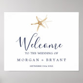 Moderne Nautik | Starfish Wedding Welcome Poster (Vorne)