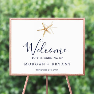Moderne Nautik   Starfish Wedding Welcome Poster