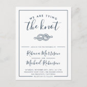 Moderne Nautik verbindet die Hochzeit des Knotens Einladungspostkarte (Vorderseite)