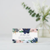 Moderne Nautik | Website zur Blumenhochzeit Begleitkarte (Stehend Vorderseite)