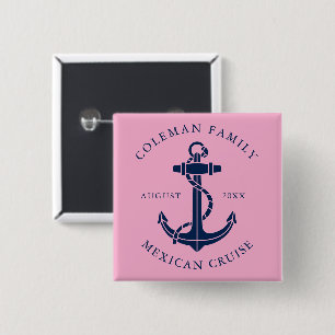 Moderne nautische Anker-Familien-Matching-Swag Button
