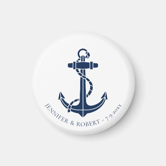 Moderne nautische Bootsanker-Hochzeitsgeschenke Magnet (Vorne)
