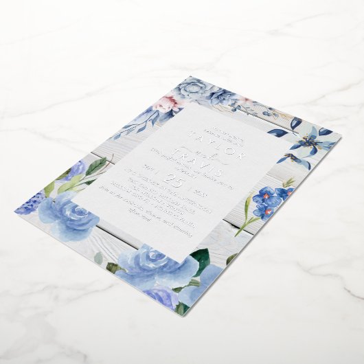 Moderne nautische Flora | Silberhüpfen Folieneinladung (Gedreht)