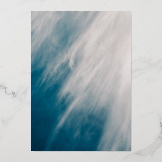 Moderne nautische Flora | Silberhüpfen Folieneinladung (Rückseite)