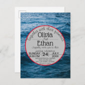 Moderne nautische Hochzeit Einladungspostkarte (Vorne/Hinten)