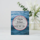 Moderne nautische Hochzeit Einladungspostkarte (Stehend Vorderseite)