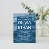 Moderne nautische Hochzeit Postkarte (Stehend Vorderseite)