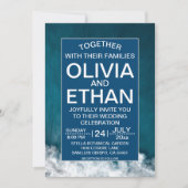 Moderne nautische Hochzeitsreise an der Küste Einladung (Vorderseite)