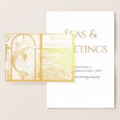 Moderne Nautische Meere & Grüße Dolphin Folienkarte (Anzeige)