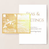 Moderne Nautische Meere und Grüße, Orca Whale Folienkarte (Anzeige)