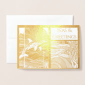 Moderne Nautische Meere und Grüße, Orca Whale Folienkarte (Vorderseite mit Umschlag)