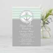 Moderne Nautische NeutralBaby-Dusche Einladung (Stehend Vorderseite)