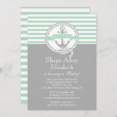 Moderne Nautische NeutralBaby-Dusche Einladung (Vorne/Hinten)