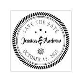 Moderne nautische Save the Date Hochzeit Permastempel (Design)