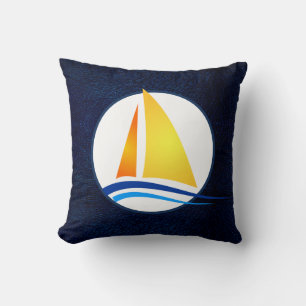 Moderne nautische Segelboot-Wurfkissen Navy Kissen