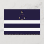 Moderne nautische Streifen Hochzeit RSVP-Karte RSVP Karte (Rückseite)