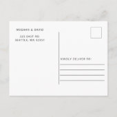 Moderne Navy Anchor Nautical Monogram Wedding Rett Ankündigungspostkarte (Rückseite)