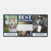 Moderne Navy Beste Mama je 3 Fotomaterial Schreibtischunterlage (Tastatur & Maus)