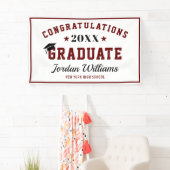 Moderne Navy Black Class of 2024 Graduation Party Banner (Insitu)
