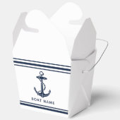 Moderne Navy Blau Anker Boot Name Benutzerdefinier Geschenkschachtel (Offen)