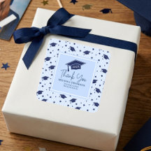 Moderne Navy Blau Danke Abschluss Name