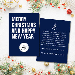 Moderne Navy-Blau-Geschäftschristmas mit individue Feiertagskarte