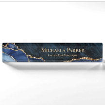 Moderne Navy Blau Gold Achat Geode Immobilien