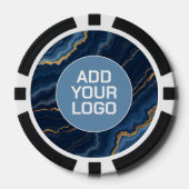 Moderne Navy Blau Gold Marmor Kollektion Pokerchips (Vorderseite)