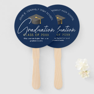 Moderne Navy-Blau- individuelle Abschlussfeier Fächer