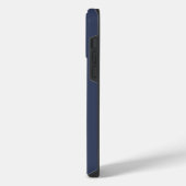 Moderne Navy-Blau-Monogramm-Name-Skript iPhone Hülle (Linke Seite)