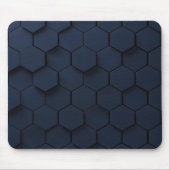 Moderne Navy-Blau-Sechseck-3D-Struktur Mousepad (Vorne)