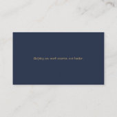 Moderne Navy Blau und Gold Virtueller Assistent Visitenkarte (Rückseite)