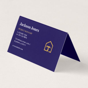 Moderne Navy Blau und Goldene Baukonstruktion Visitenkarten