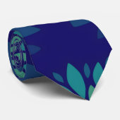 Moderne Navy-Blau und Grün Florale Blätter Muster Krawatte (Gerollt)