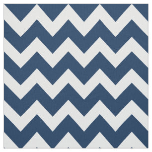 Moderne Navy-Blau und Weiße Chevron-Streifen-Muste Stoff