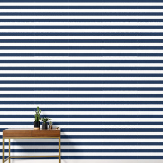 Moderne Navy Blau und Weiße Streifen Tapete