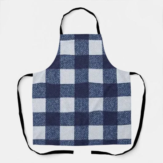 Moderne Navy-Blau-Weiße Schachbrettmuster  Schürze (Vorderseite)