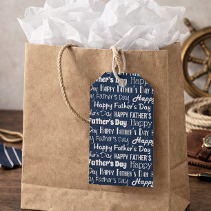 Moderne Navy Blau Weiße Typografie Vatertag Geschenkanhänger
