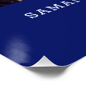 Moderne Navy-Blue-3-Foto-Collage-Abschluss Poster (Ecke)