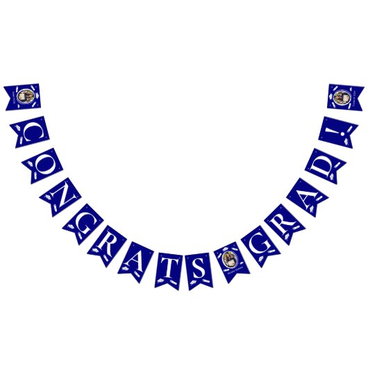 Moderne Navy Blue 3 Fotos, Graduiertenkap, Diploma Wimpelkette (Alle)