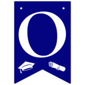 Moderne Navy Blue 3 Fotos, Graduiertenkap, Diploma Wimpelkette (Dritte Fahne)