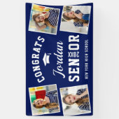 Moderne Navy Blue Abschluss Class 2024 FOTO Banner (Vertikal)