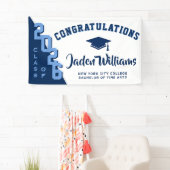 Moderne Navy Blue Abschluss Class 2025 Party Banner (Insitu)