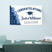 Moderne Navy Blue Abschluss Class 2025 Party Banner (Messeveranstaltung)