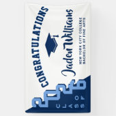 Moderne Navy Blue Abschluss Class 2025 Party Banner (Vertikal)