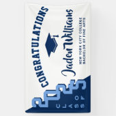 Moderne Navy Blue Abschluss Class 2025 Party Banner (Vertikal)