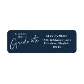 Moderne Navy Blue Abschluss Rücksendeadresse (Vorne)