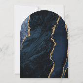Moderne Navy Blue Agate Script Arch Hochzeit Einladung (Rückseite)